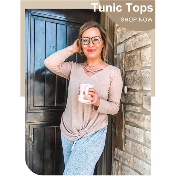 Womens Long Sleeve V-Neck Casual Fall Sweater Tops - Picture 5 of 6